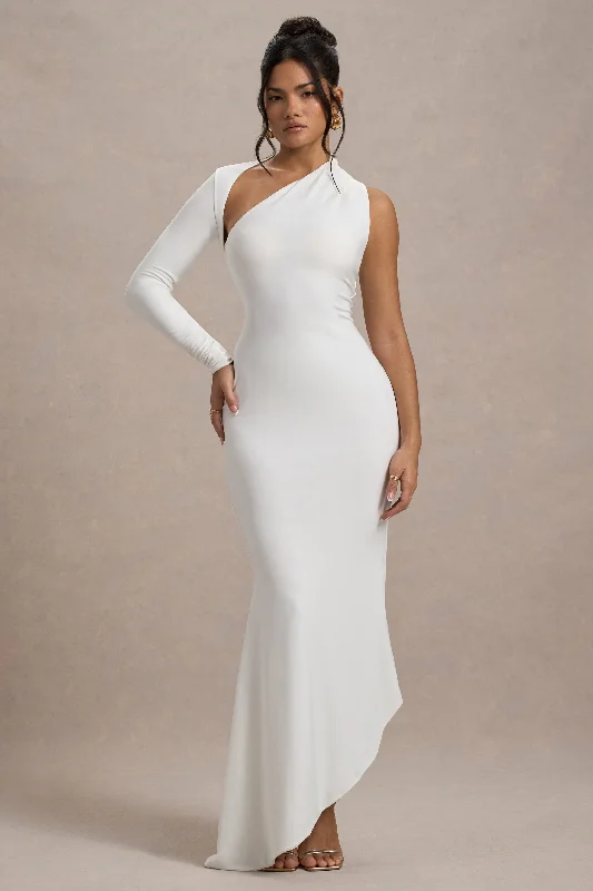 Orsa | White One-Shoulder Asymmetric Maxi Dress