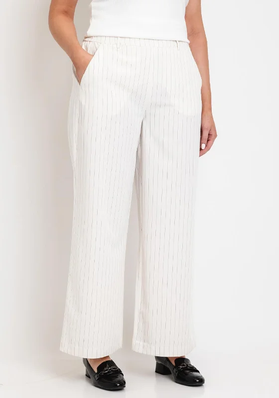 Simple Wish Curve Beatrice Wide Leg Trousers, Cream