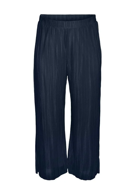 Vero Moda Curve Malone Wide Leg Trousers, Navy Blazer